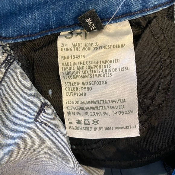 3x1 Denim Midway Skinny Cropped Leg Jean Frayed Hem 23 24 25 27 28 - Picture 7 of 7